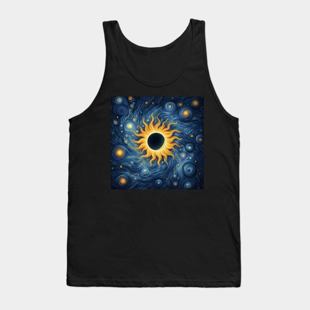 Solar Eclipse Texas Artistic Tank Top by JessArty